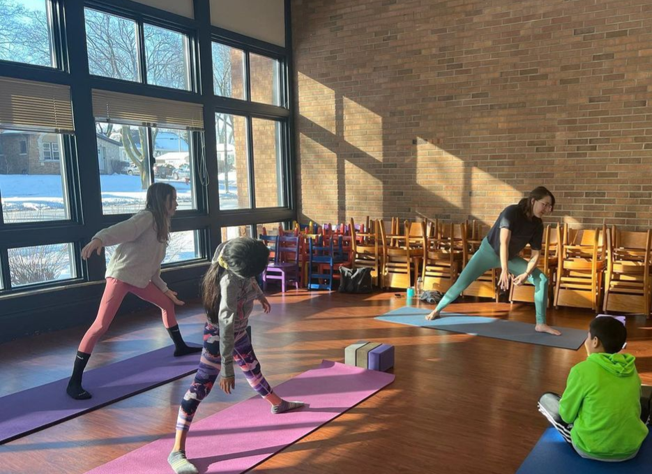 Kids doing yoga